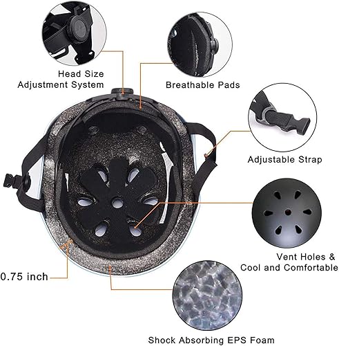 Miniatura 7 de Casco de bicicleta para niños, casco para niños pequeños, casco multideportivo para niños con resistencia al y ventilación. Casco ajustable para