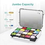 Fullicon Extra Large Pill Organizer with Moisture Proof Design, Travel Jumbo Pill Box with 20 Large Compartment, Large Supplement Organizer for Vitamin with 3 Secured Buckles (Black)