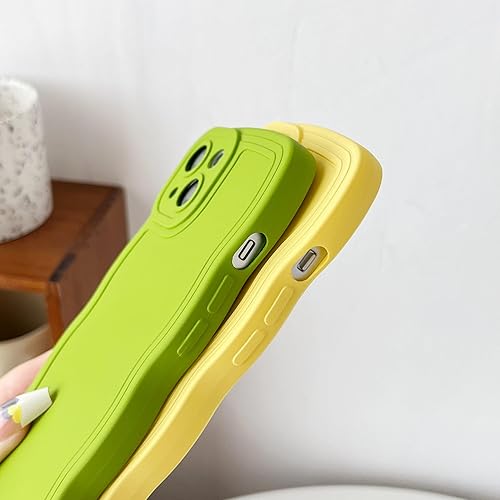 Miniatura 5 de Caseative Funda para iPhone 13, marco ondulado rizado de color sólido, suave, compatible con iPhone (gris, iPhone 13)