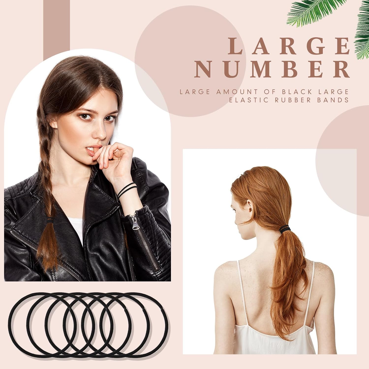 Crowye 1500 Pcs Black Hair Ties Bulk 1.77 Inch Thin Hairs Elastics Small Bands 2 mm Curly Hair Ponytail Holders Elastic Bands for Women Men Straight Thick Curly Christian Charity Donation Supplies
