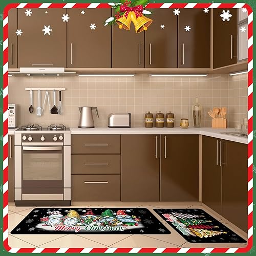 Miniatura 9 de Bencailor Juego de 2 alfombras y tapetes de cocina de flamenco de verano, antideslizantes, tapetes de cocina de flamenco, alfombras rústicas de baño