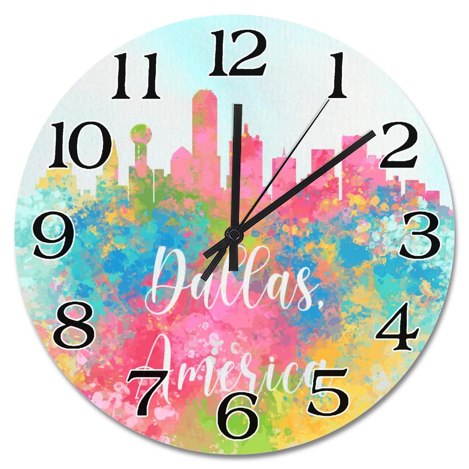 Horloge murale en bois thème Dallas, le cadeau idéal pour sublimer une décoration de bureau