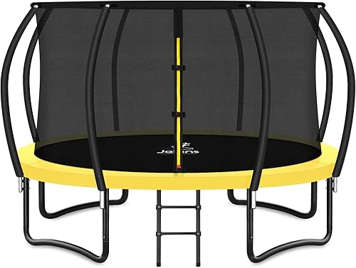 Miniatura 12 de Trampolín de 8 pies, 10 pies, 12 pies, 14 pies, 15 pies, 16 pies, trampolines recreativos con red de cierre y escalera, trampolines antioxidantes