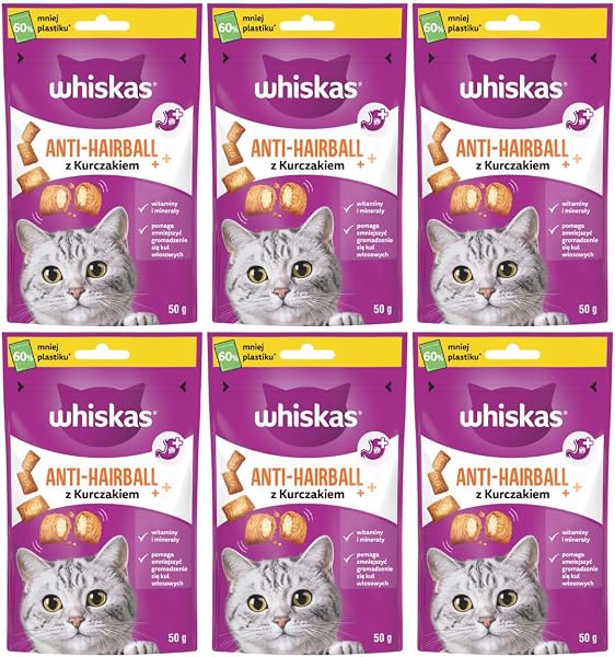 whiskas Anti-Hairball Katt Snacks 6x50g