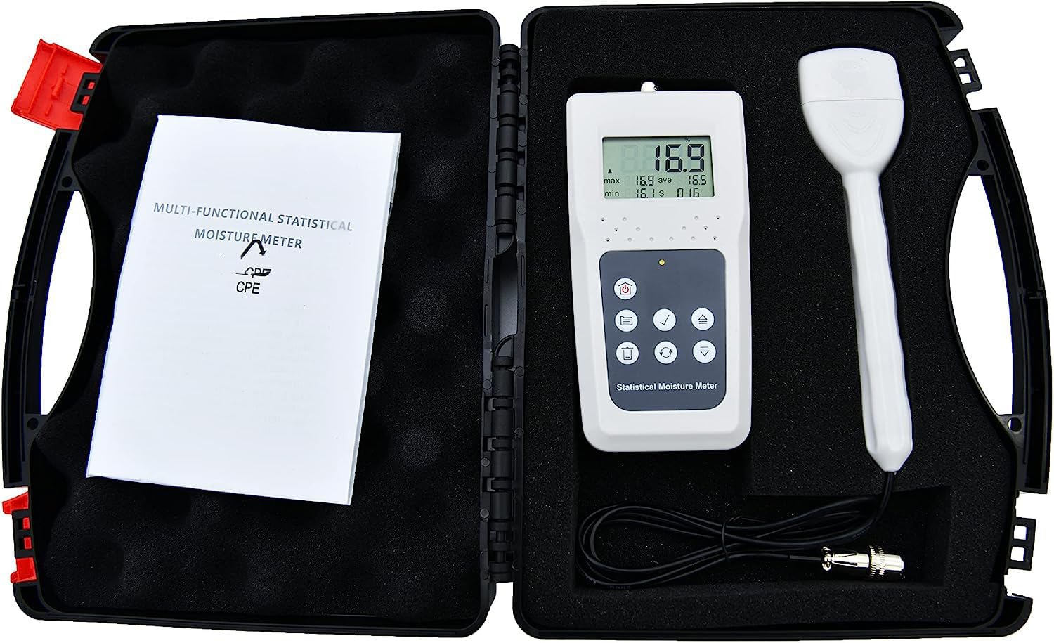 CNYST Digital Paper Moisture Meter Paper Moisture Tester with Automatic power on Calibration Function Storing Statistics Function Measuring Range 5-95%(CD00) Resolusion 0.1