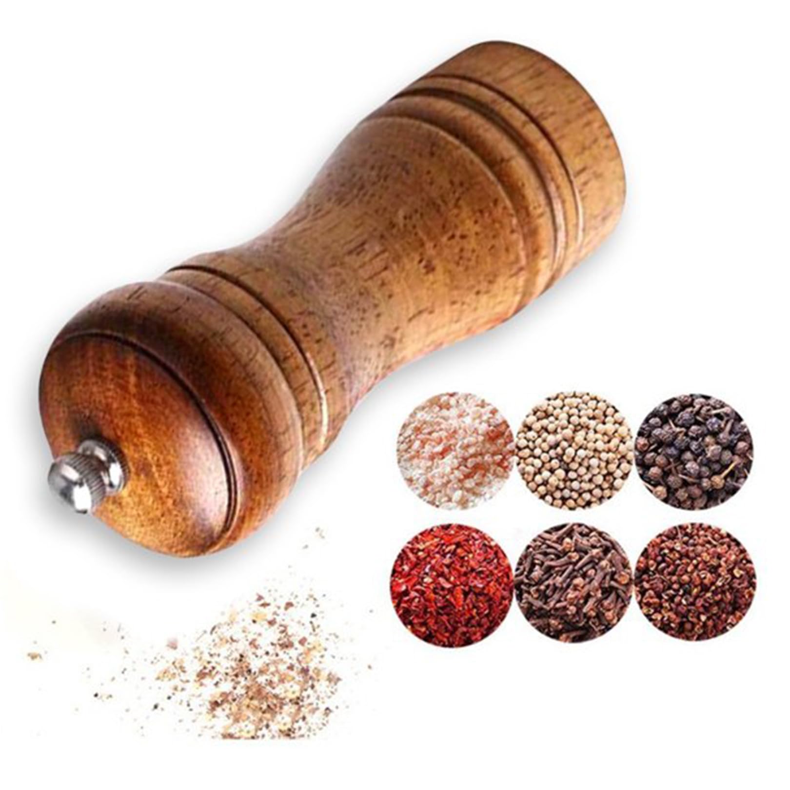 Macina sale pepe legno, macina sale regolabile, macinini, macina spezie, macina ceramica spezie fresche macina manuale piccolo mini macina pepe per uso cucina, macina pepe, macina pepe