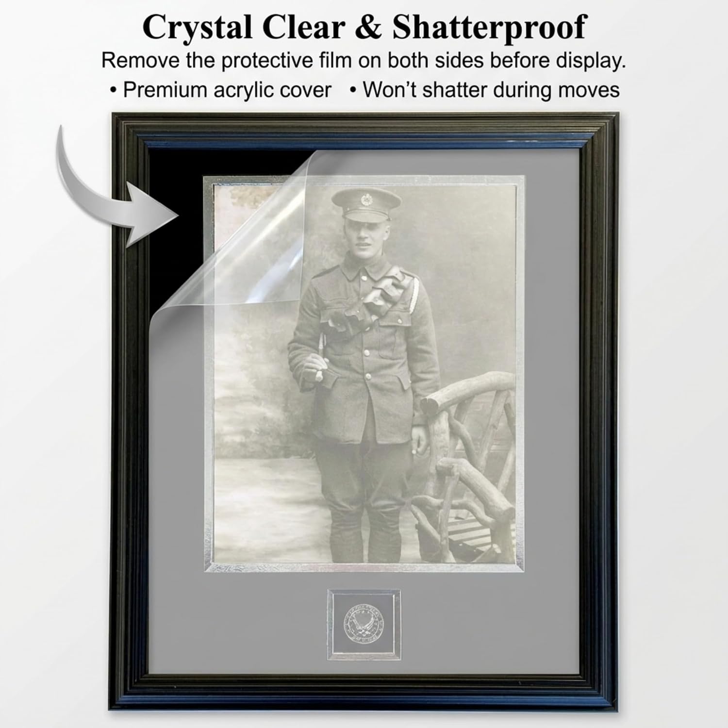 Air Force Veteran Gift Picture Frame, 11x14 Photo, 14x18 Black Vertical