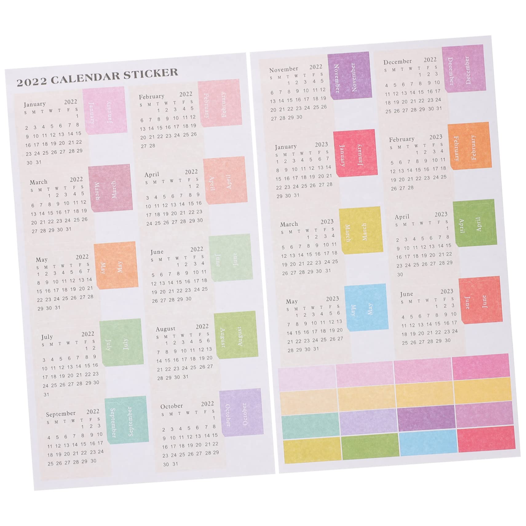 LALAFINA 10 Sheets School Calendar Stickers Agenda Journal Budgeting Wallet Planner Tabs Daily Planner Daycare Labels Planner Stickers Month Number Dividers Holiday Planner Adhesive Paper