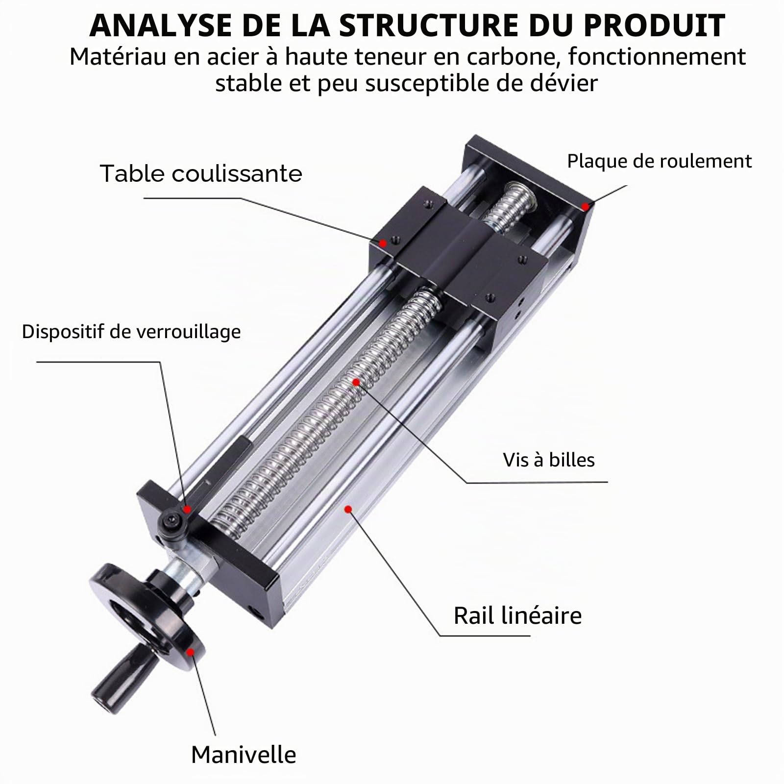 Guidage linéaire, Double Axe Optique Table coulissante Manuel