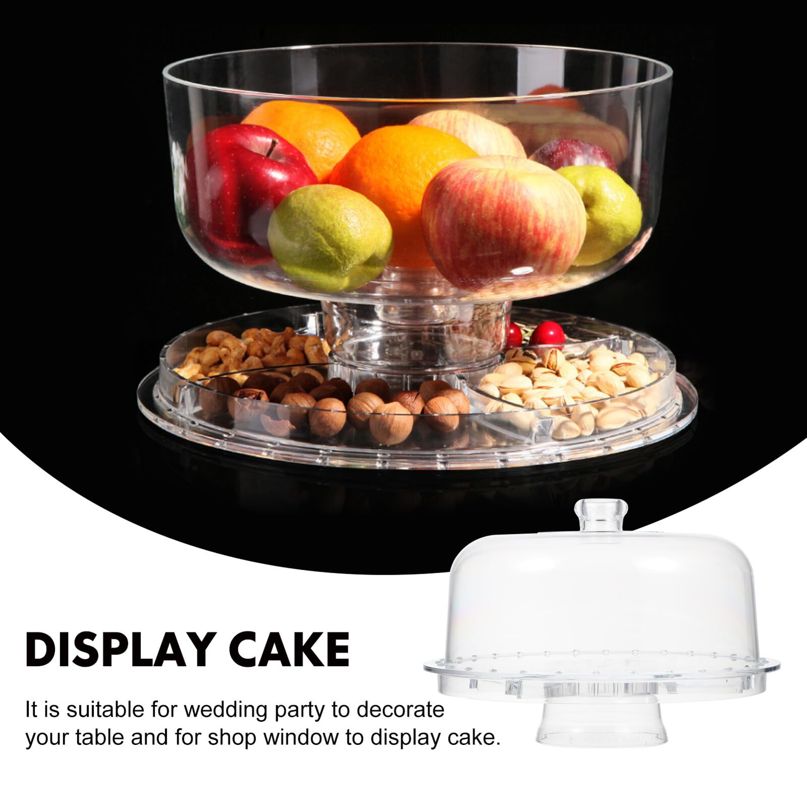 IMIKEYA Acryl Kuchenplatte Groß Transparent mit Rundhaube 6-in-1
