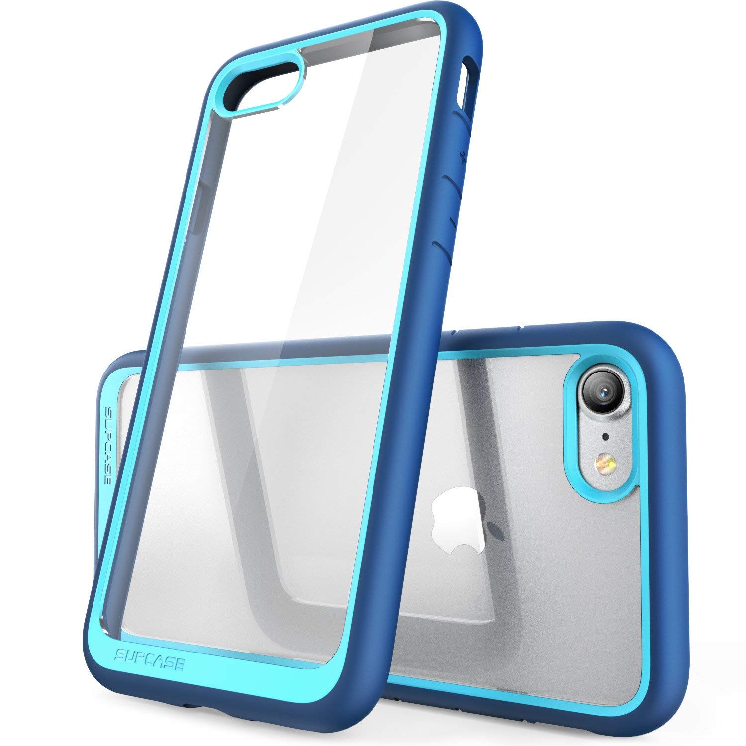 SUPCASE Hülle für iPhone SE 2022 5G, iPhone 7 / iPhone 8 / iPhone SE 2020 Handyhülle Bumper Case Transparent Schutzhülle [Unicorn Beetle Style], Blau