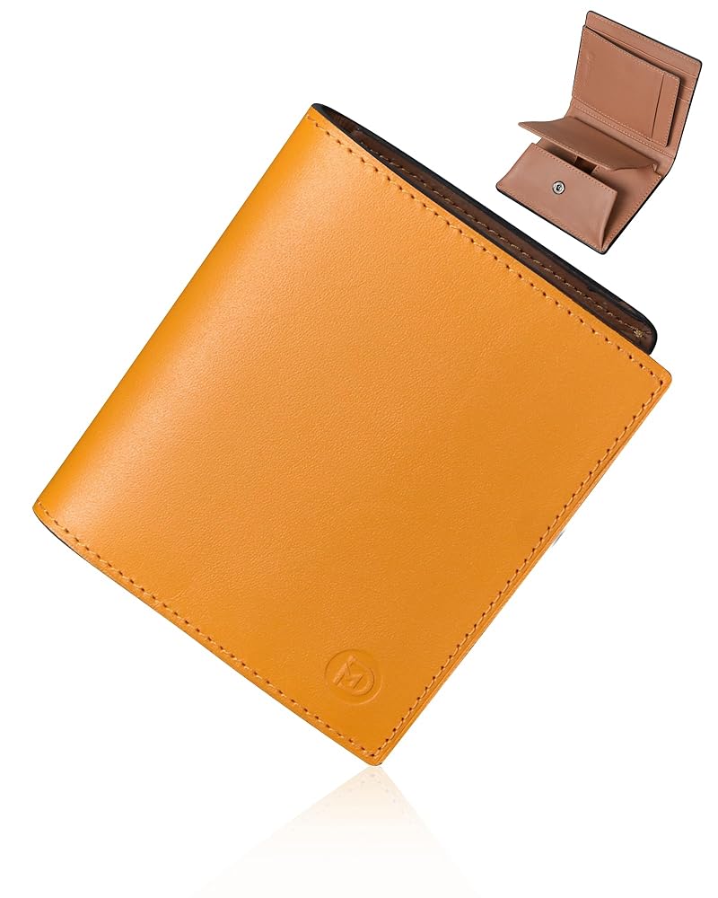 Amazon | 財布 メンズ 2つ折り 栃木レザー ボックス型小銭入れ