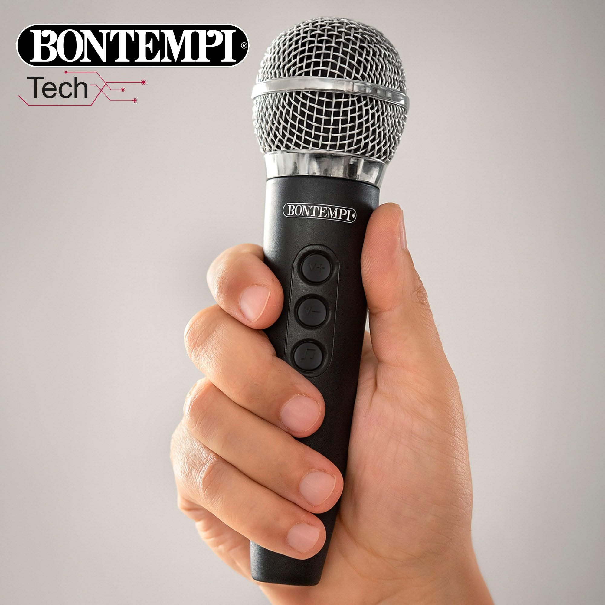 ColorBaby Bontempi Altavoz Maleta inalámbrico con Karaoke, 300W de Potencia, 2 micrófonos, Luces RGB, Radio, Pantalla, Ecualizador de Sonido, Dos Altavoces a la Vez, Batería Recargable USB (39223)
