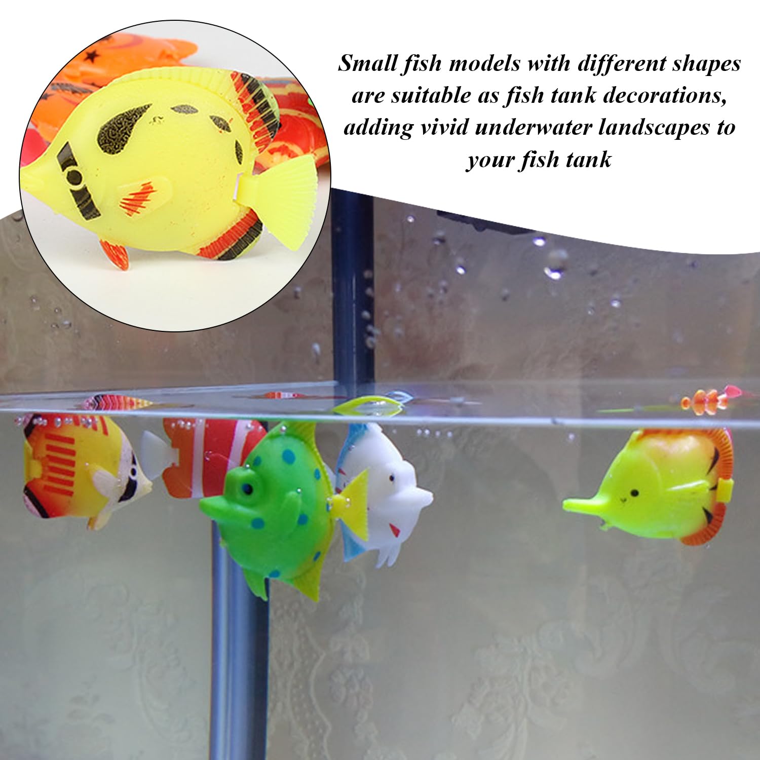 20 Pezzi di Plastica Piccoli Pesci, Modelli di Pesce Simulati, Forniture Paesaggistiche del Serbatoio di Pesce, Decorazioni per Le Vasca per I Pesci E Giocattoli per Bambini.