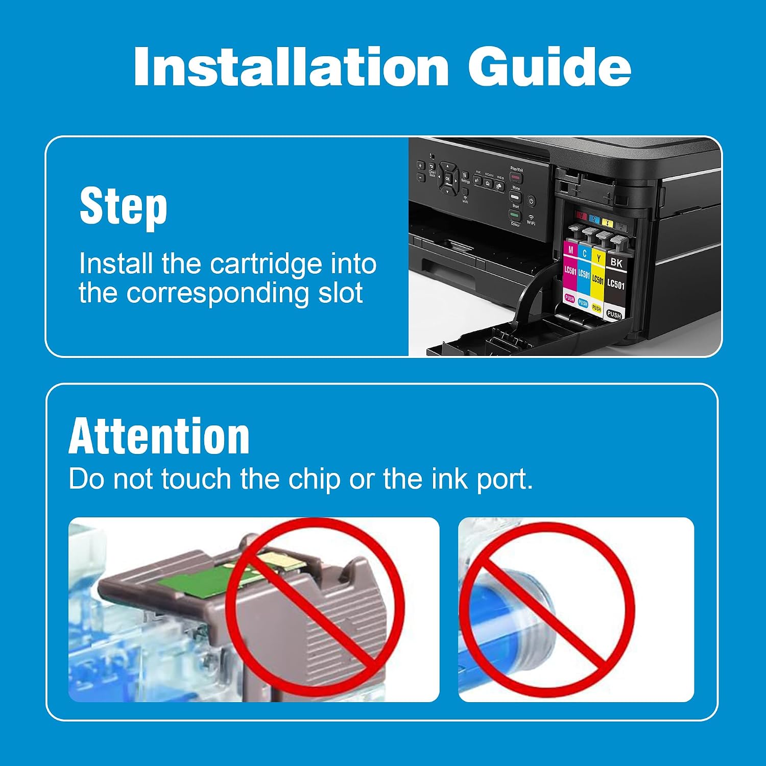 LC501 LC-501 Ink Cartridge for Brother MFC-J1360DW J1260W image 5