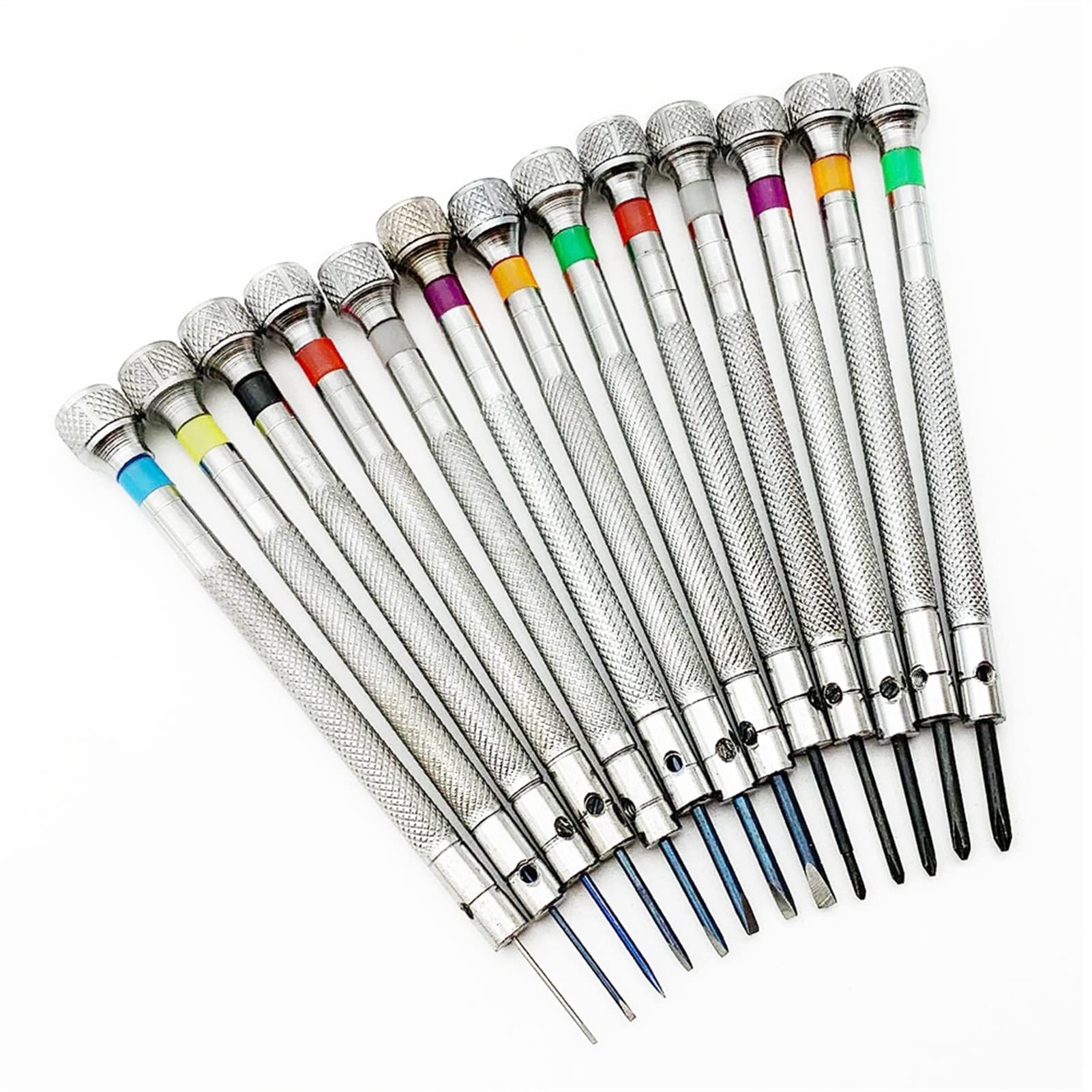 Juego de 13 Destornilladores para relojeros 0,6 mm a 2,0 mm, Hoja Plana, Piezas de Reloj, Herramienta de reparación y Kit de Herramientas de reparación de Relojes(