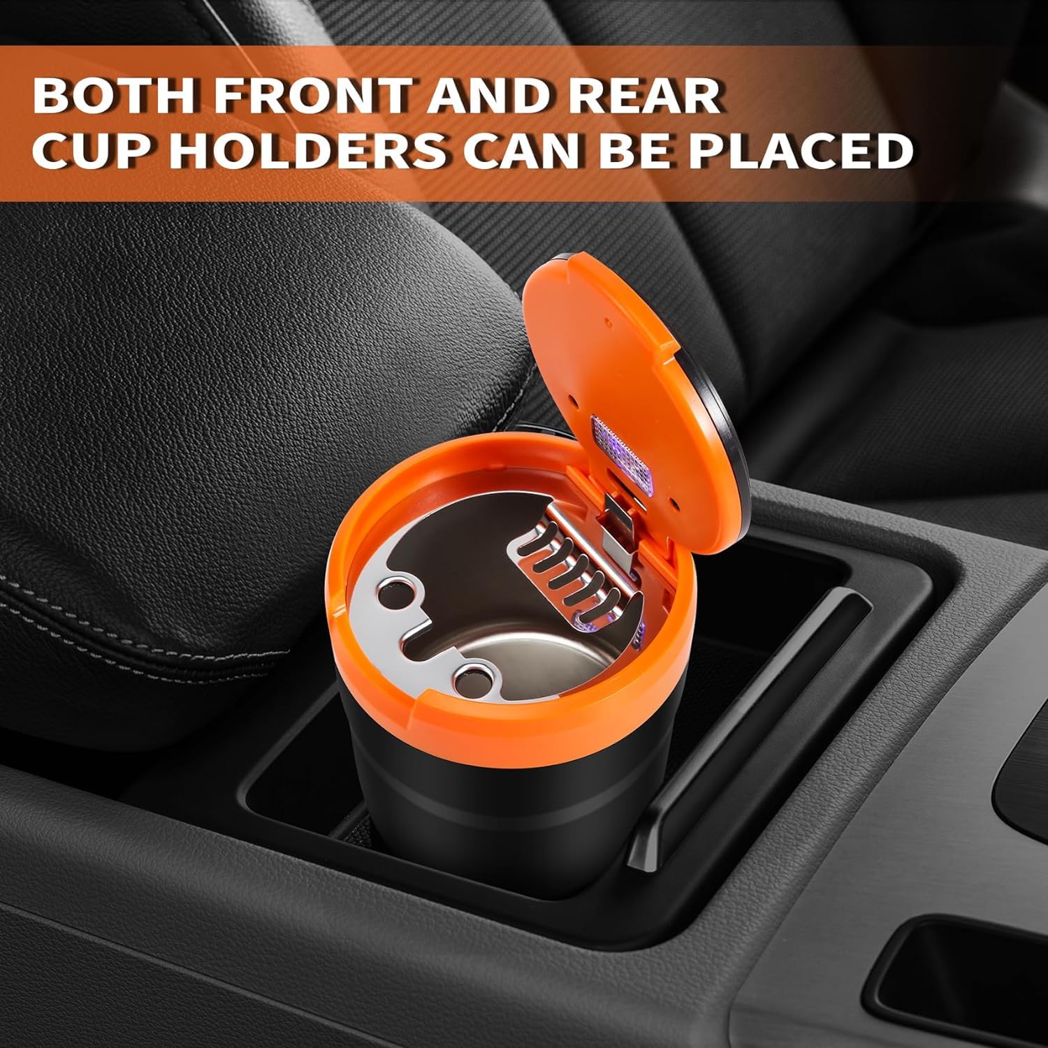 Cendrier De Voiture Miniature LED - Pour Volkswagen Tiguan 2009-2024 - Design Compact, Nettoyage Facile - ABS/métal - 4