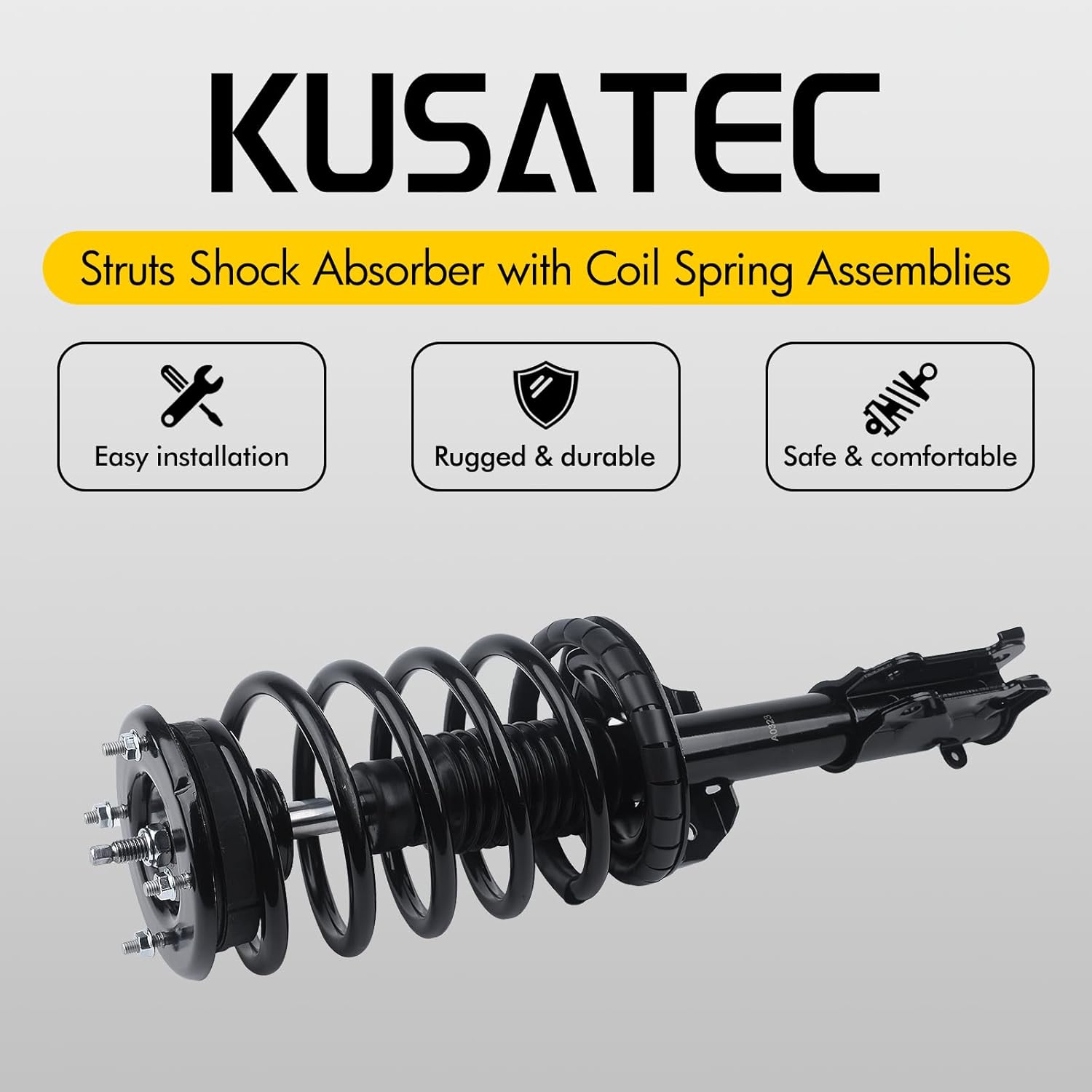 KUSATEC Front Pair Complete Struts Shock Absorber fit for 2005-2010 Ford Mustang, 172138x2 Struts with Coil Spring Assemblies