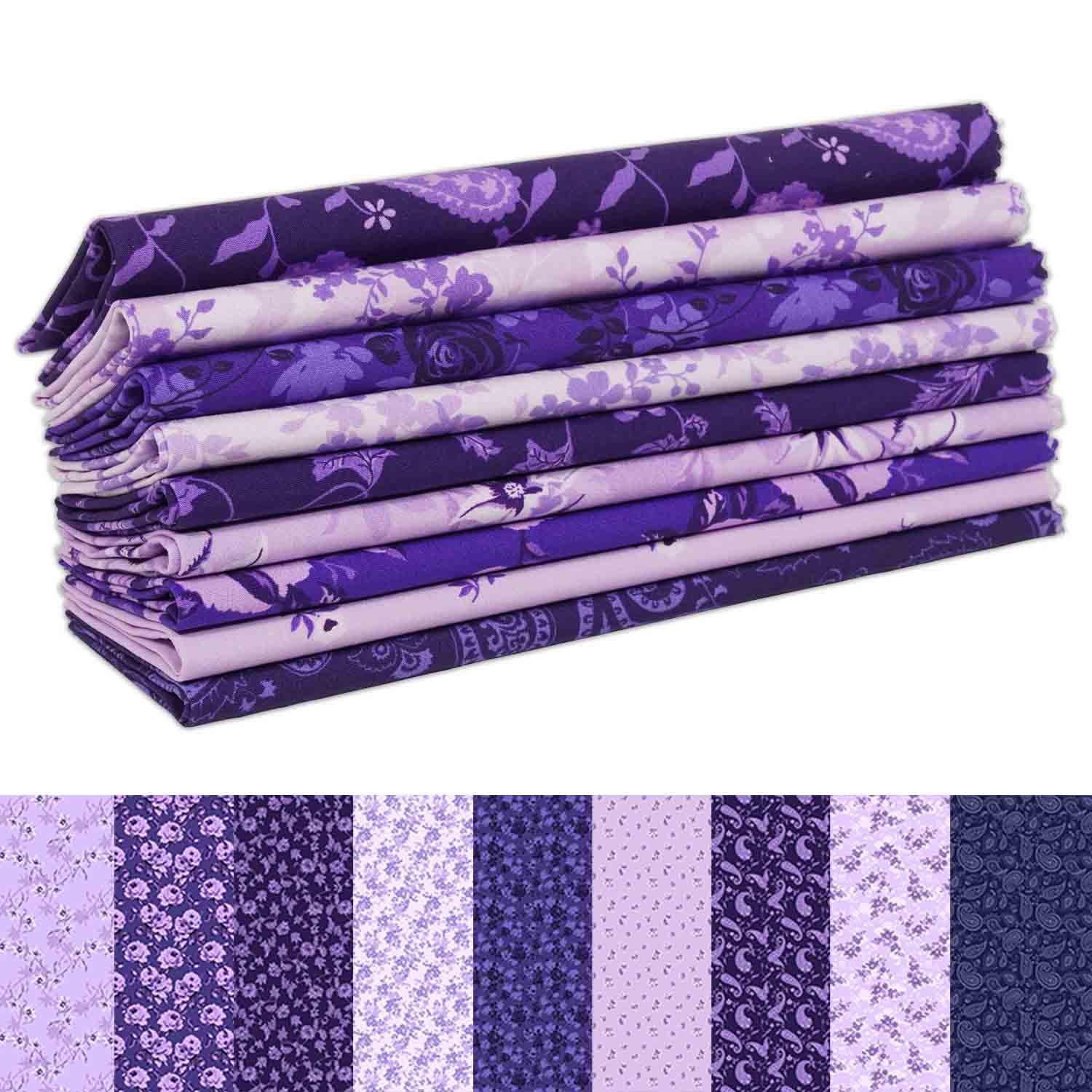 Amazon.com: 9Pcs Fat Quarter Bundle 100% Cotton Fabric for