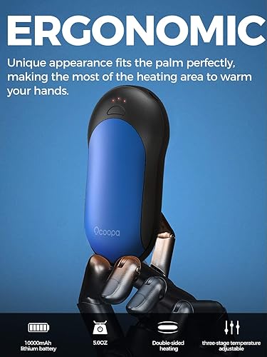 Miniatura 8 de OCOOPA - Calentadores de manos de carga rápida, 10000 mAh, calentador de manos con PD y QC 3.0 recargable calentador de manos diseño superdeportivo,
