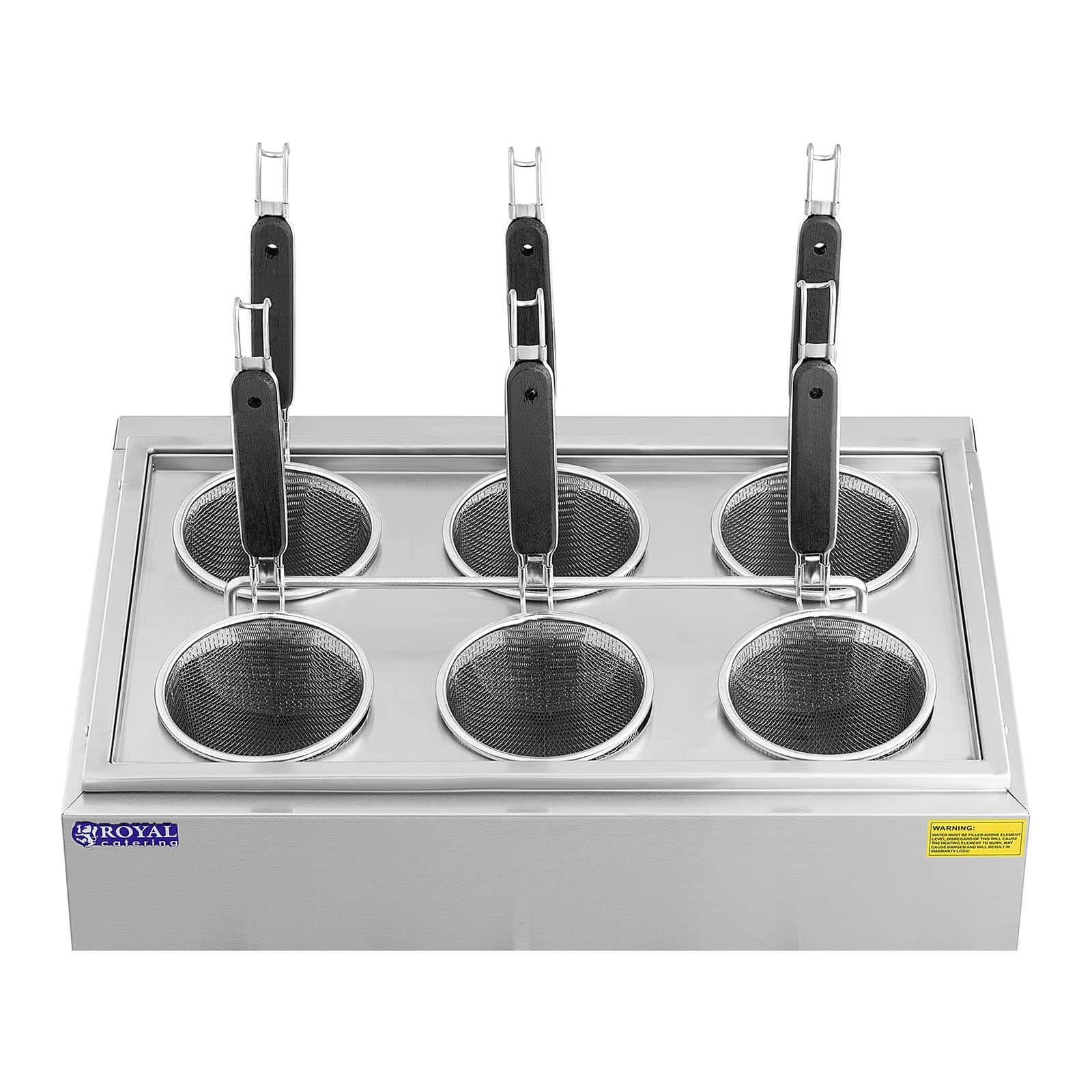 Royal Catering RC-PM006 - Fornello per pasta con 6 cestini, temperatura 30-110 °C