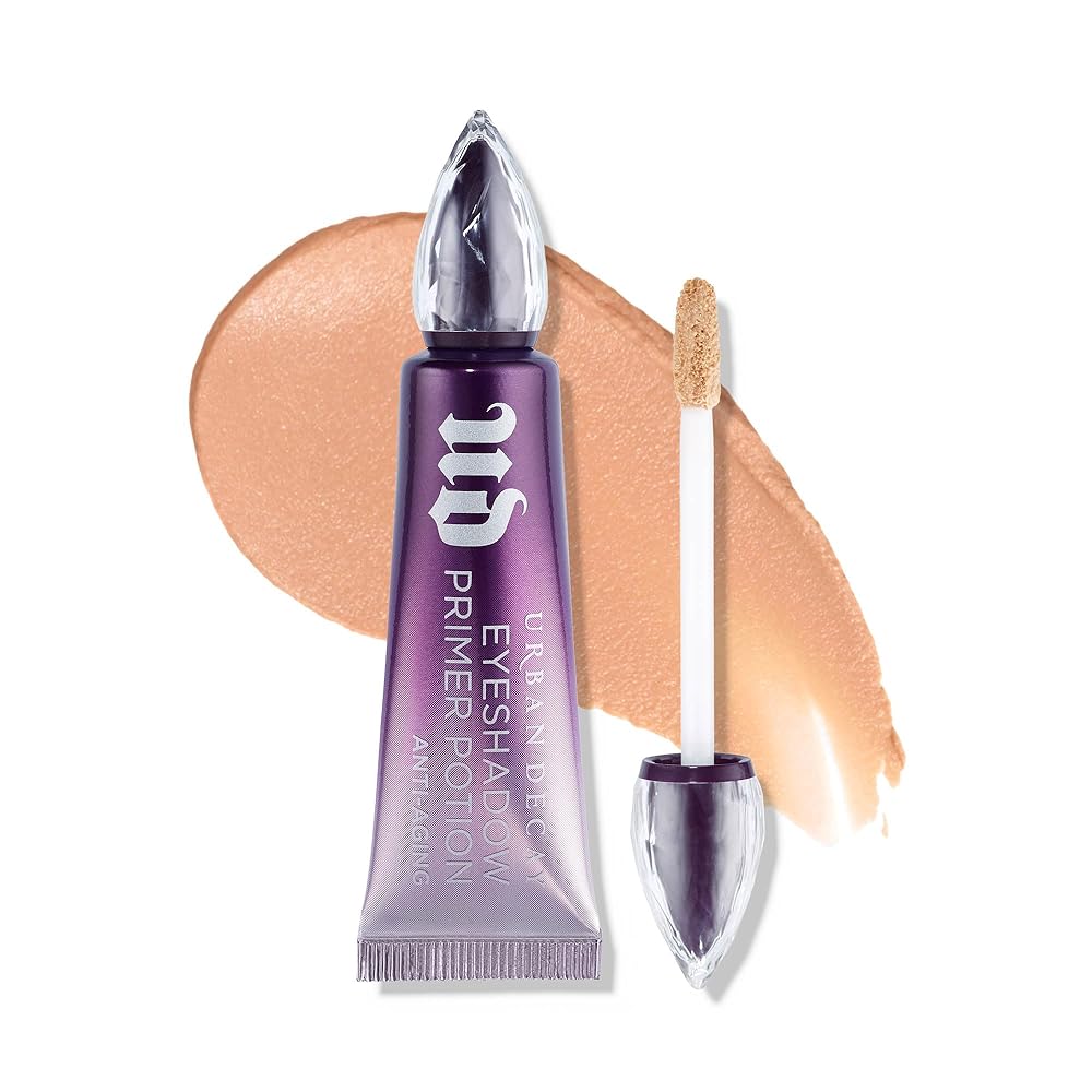 Urban Decay Anti-Aging Eyeshadow Primer Potion - Nude Eye Primer for Crease-Resistant & Long-Lasting Eye Makeup, Improves Look of Fine Lines & Texture, Smooths & Preps Eyelid Base, Vegan - 0.33 fl oz