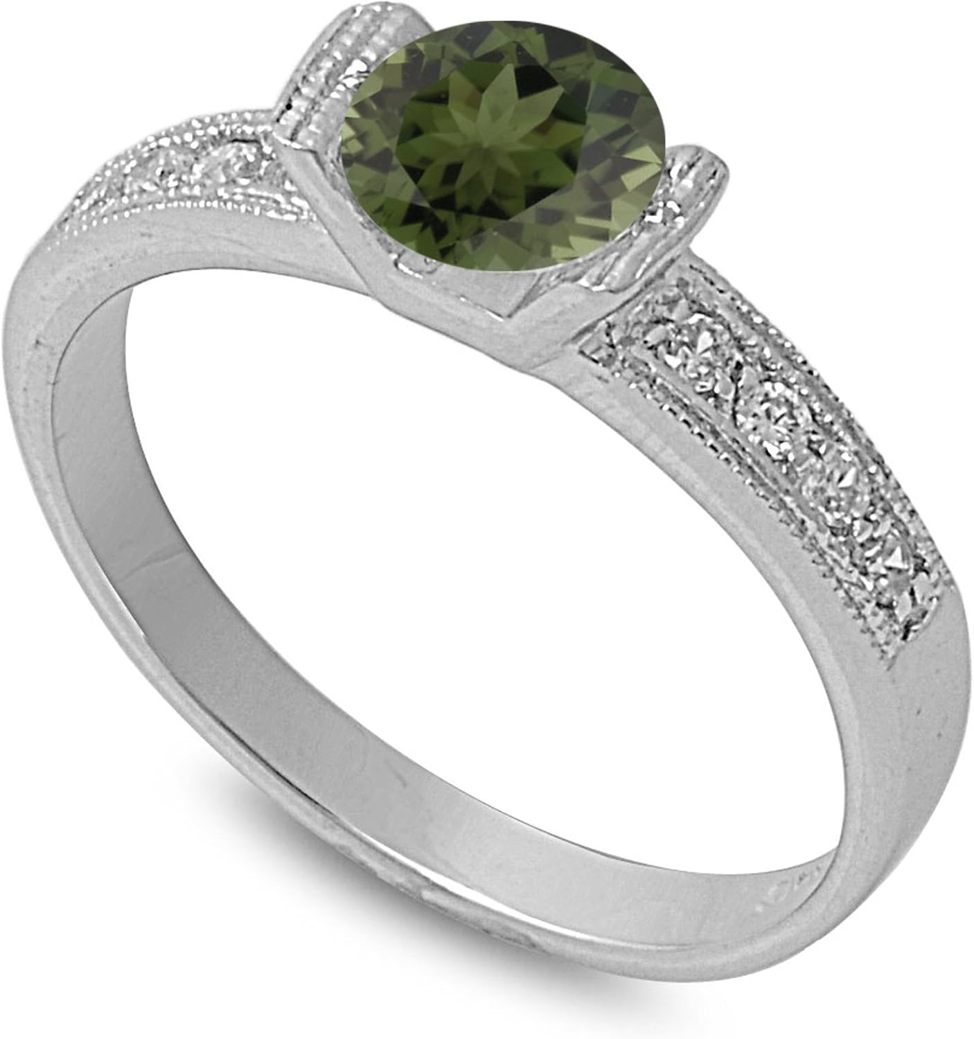 CHOOSE YOUR COLOR Sterling Silver Round Ring