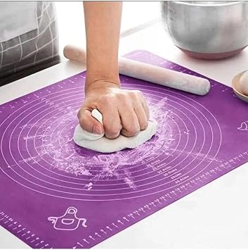 JAOVA Silikon Hamur Açma Matı 45 x 65 cm – Ölçülü Yapışmaz Yoğurma, Baklava, Börek, Mantı, Pizza, Ekmek, Pasta ve Kurabiye İçin Mutfak Tezgah Matı