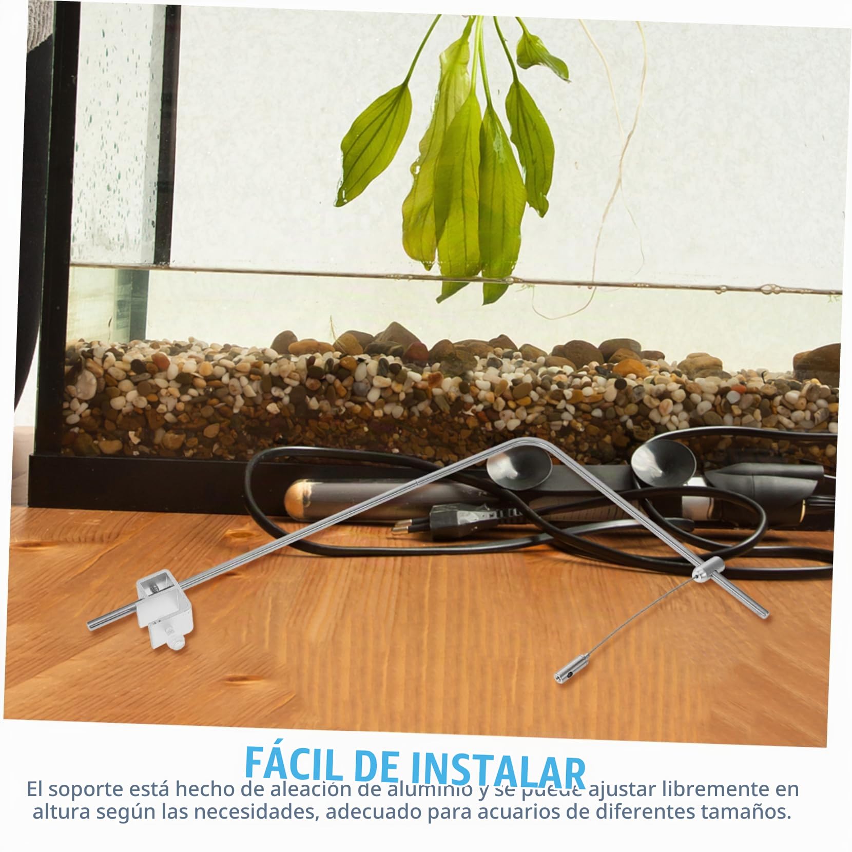 Soporte De Luz Para Acuario Ajustable De Aluminio 15.74In Para Tanques De Agua Dulce Y Salada Soporte Colgante De Luz Pecera Fácil De Instalar 2 Piezas