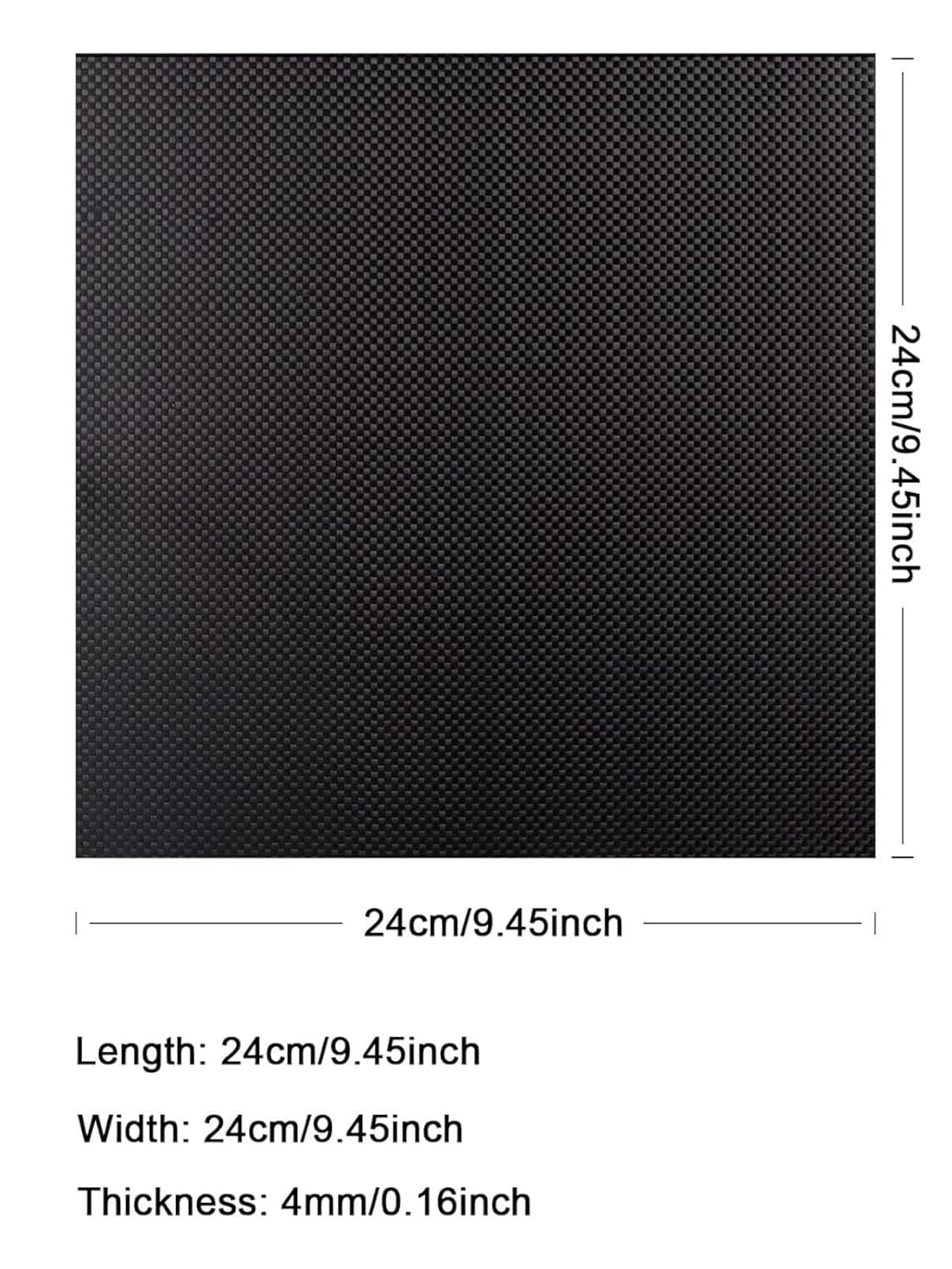 Carbon Fiber Sheet, 240×240 MM 0.5mm 1.0mm 1.5mm 2mm 2.5mm 3.0mm 4.0mm, 3K Full Carbon Fiber Board 100% Plain Weave Glossy Surface Carbon Fiber Plate