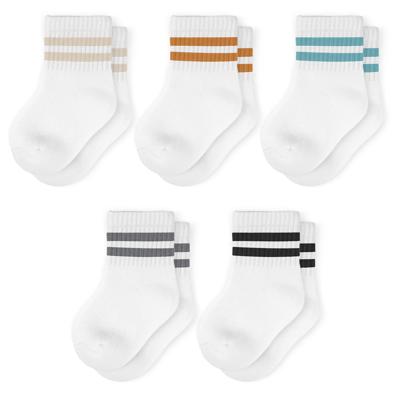 Kyopp 4/5 Paar Socken Baby neutrale Pastellfarben Socks Baumwolle Kindersocken