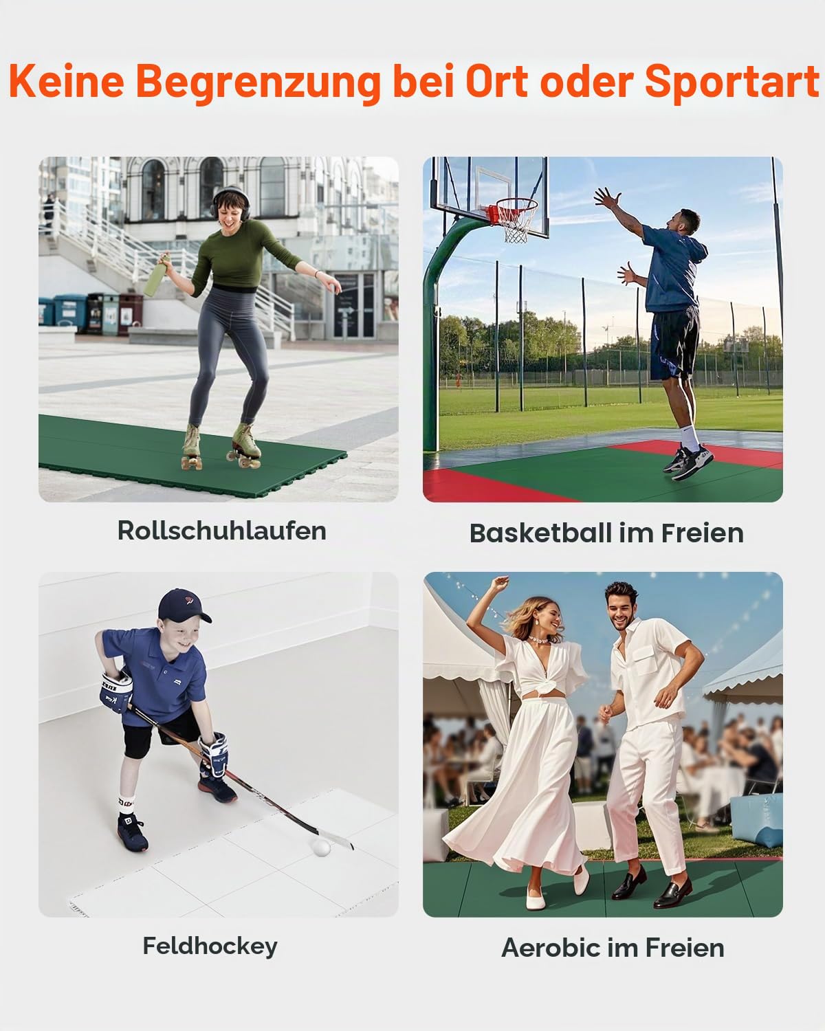 VEVOR Dryland Fliesen für Hockey-Bodenmatte, 30,5 x 30,5 cm, ineinandergreifende vielseitige Trainingsfläche, Tanzbodenfliesen, Hockey-Trainingsgeräte Board zum Schießen