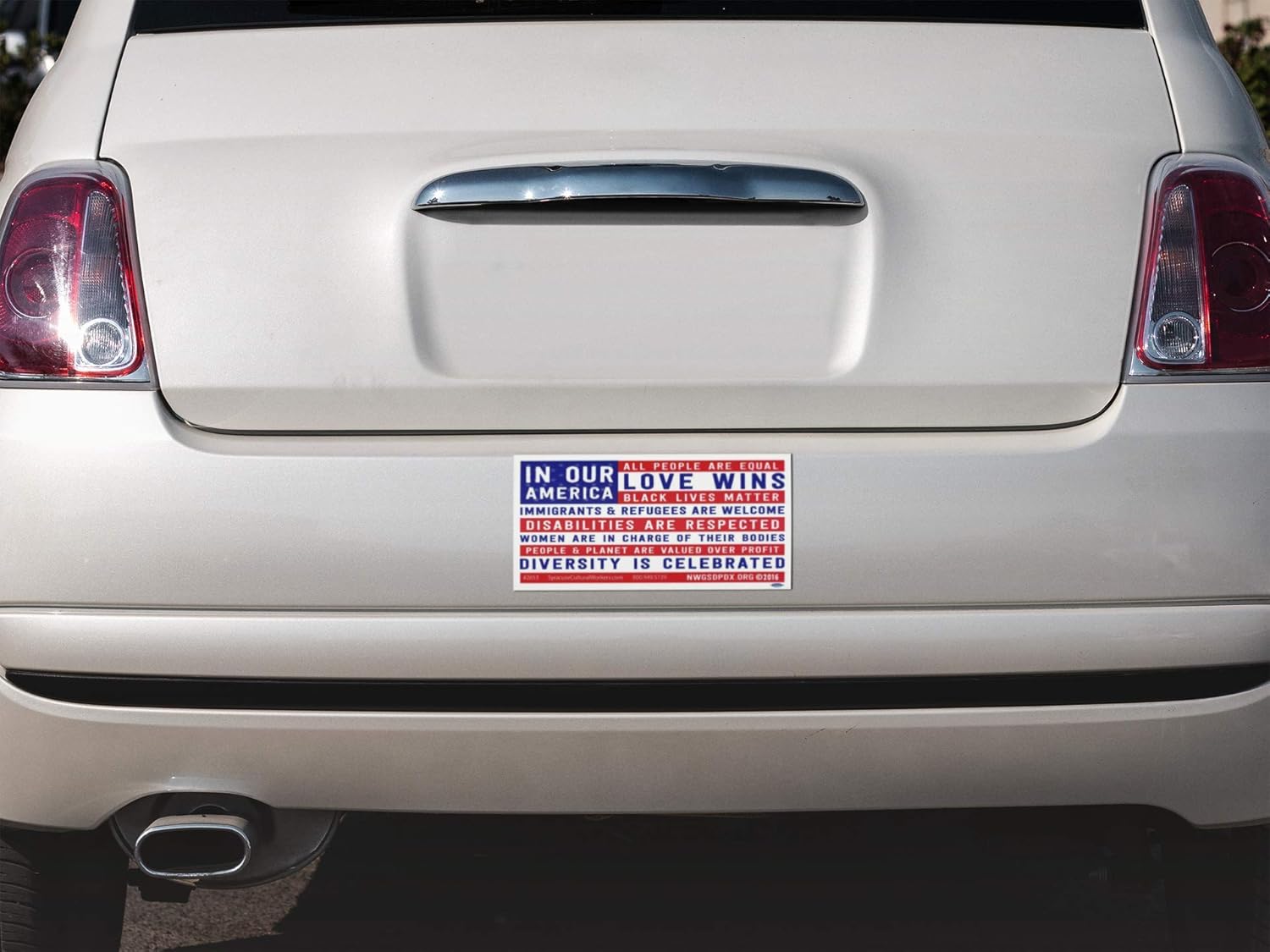 in Our America Black Lives Matter and Love Wins Diversity Bumper Sticker Car Decal 7.75-by-3.75 Inches : Automotive