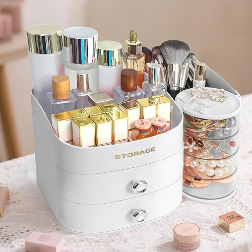 Miniatura 8 de XIAPIA Organizador de maquillaje para encimera, organizador de maquillaje para tocador, cuidado de la piel y organizadores de cosméticos con