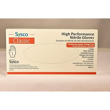 Amazon.com: Sysco Nitrile High Performance Gloves, Powder Free, Food ...