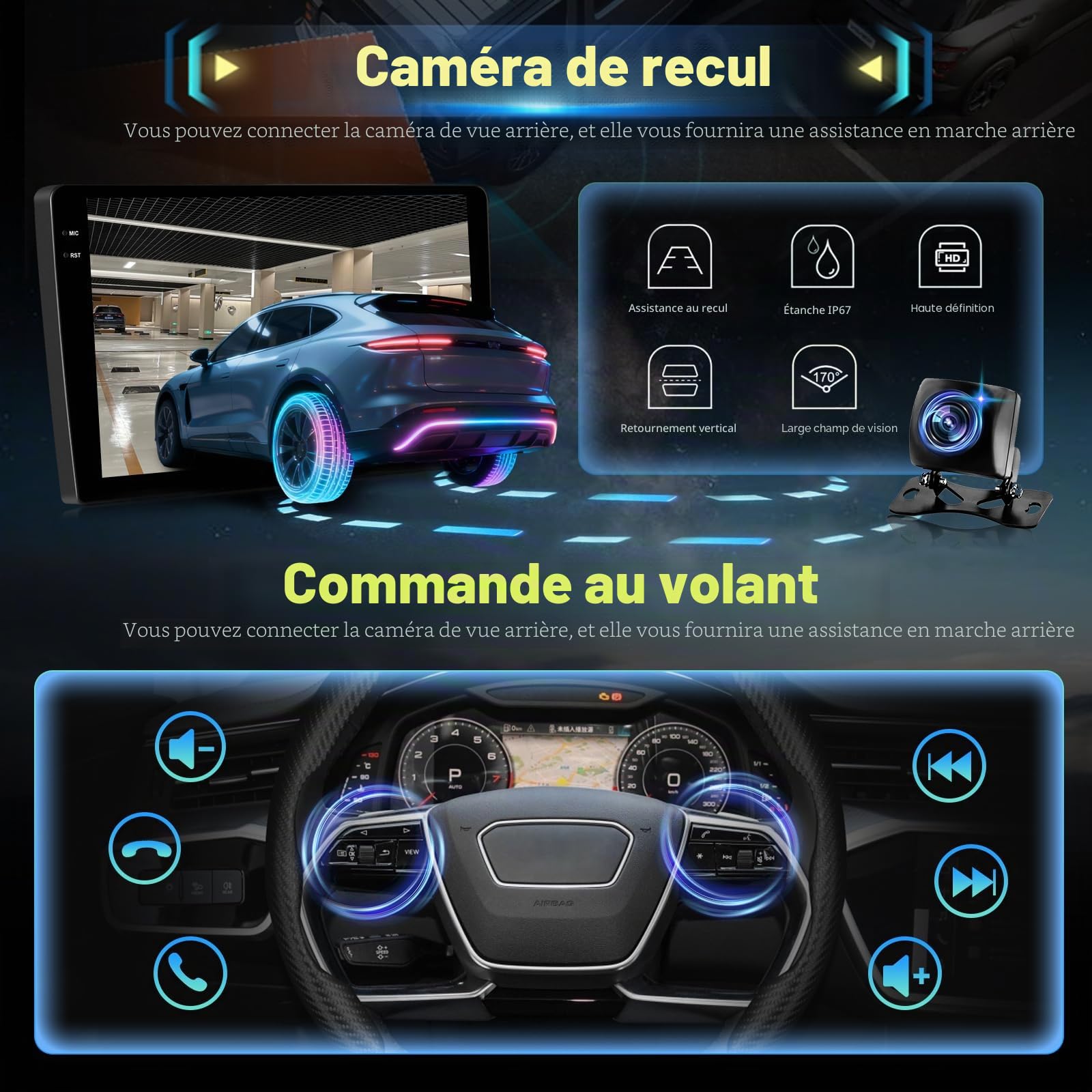 4G+128G Android Autoradio pour Toyota Aygo/Peugeot 107/Citroen C1 2004-2014 avec Carplay & Android Auto sans Fil, Écran Tactile IPS 9 Pouces avec GPS, WiFi, EQ, Bluetooth 5.0, Radio FM/RDS