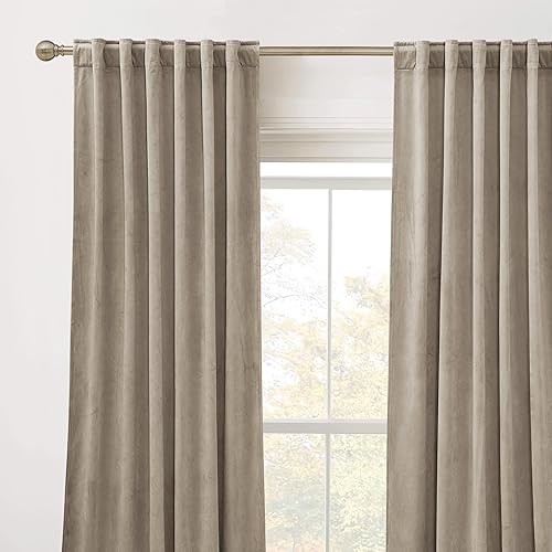 Miniatura 9 de RYB HOME Cortinas de terciopelo opacas para sala de estar, panel de reducción de ruido con aislamiento térmico, decoración de ventana suave de lujo