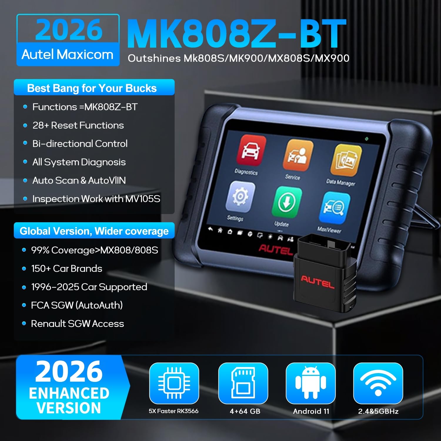 Amazon.com: Autel MaxiCOM MK808Z-BT OBD2 Scanner, 2026
