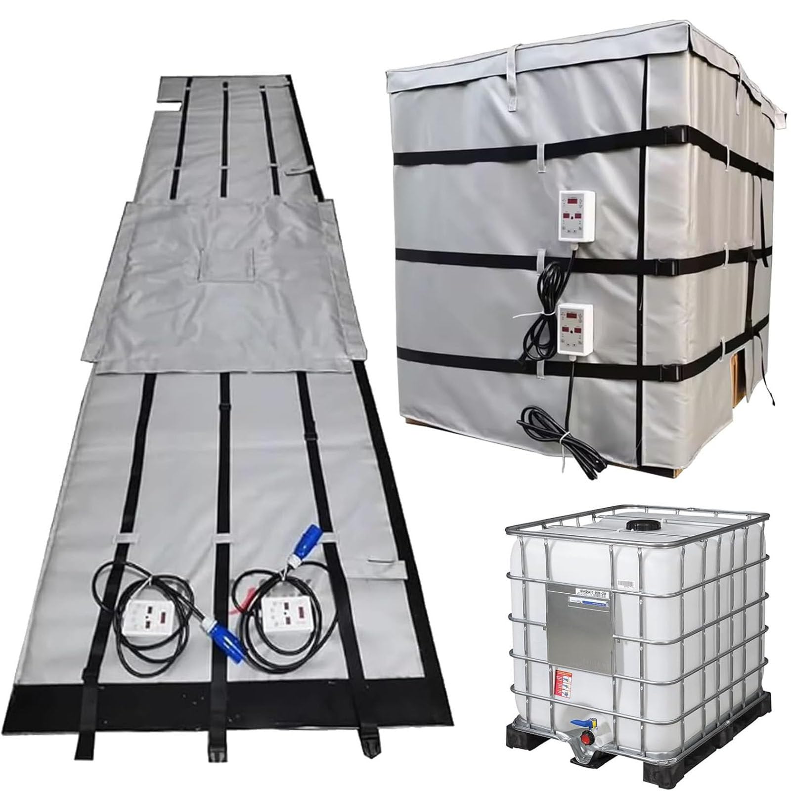 Ylpddmm Grey Ibc Drum Heater Blanke,275 Gallon Ibc Ton Barrel Heater -275Gal/1000L
