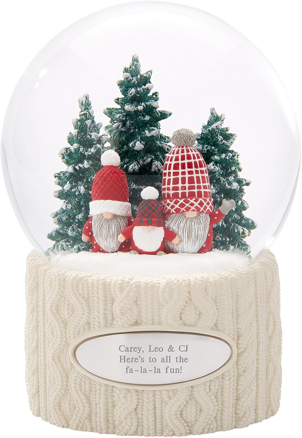 Things REMEMEBRED Engraved Plaid Gnome Trio Snow Globe (Free Customization)