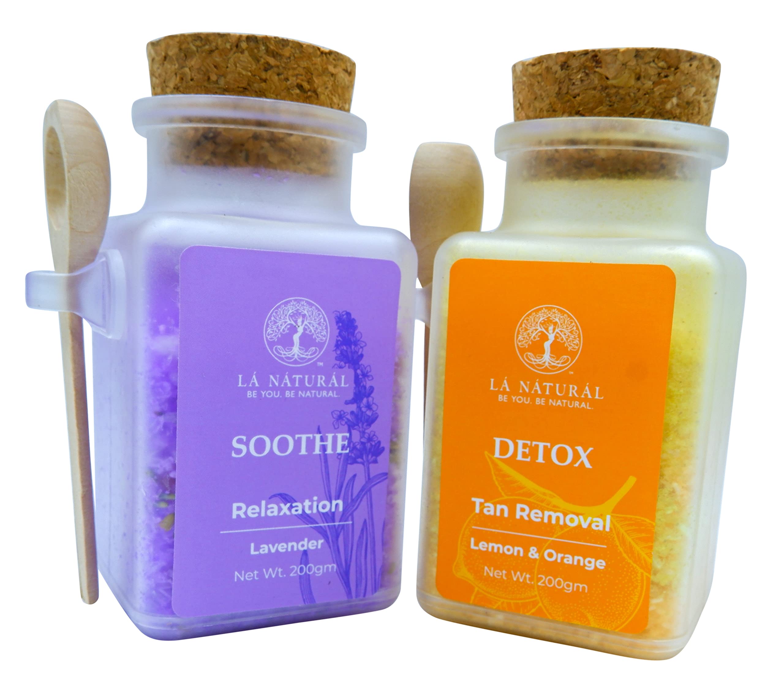 LA NATURAL Lavender and Lemon Orange Bath Salt Combo | Bath salt for Relaxing soothing | Bath Salt for Tan Removal | Epsom Bath Salts with Essential Oils (200 Gm each, Pack of 2)-picture-43