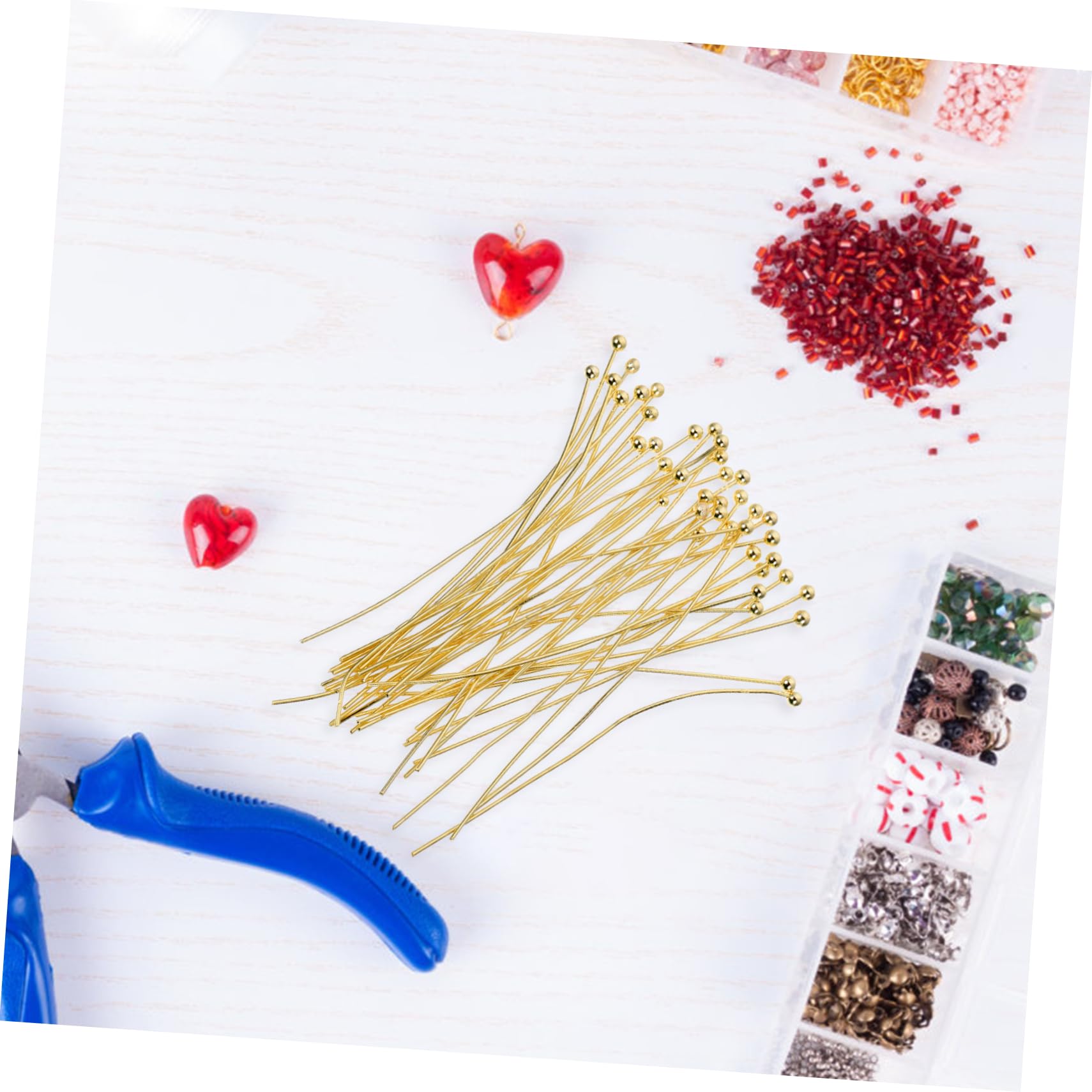 COHEALI 200pezzi Per Fai Da Te Di Spilli Con Testa Sferica Per Creazione Di Gioielli Per Orecchini E Bracciali Strumenti Di Alta Qualità Per Artigianato E Perline - Foto 11