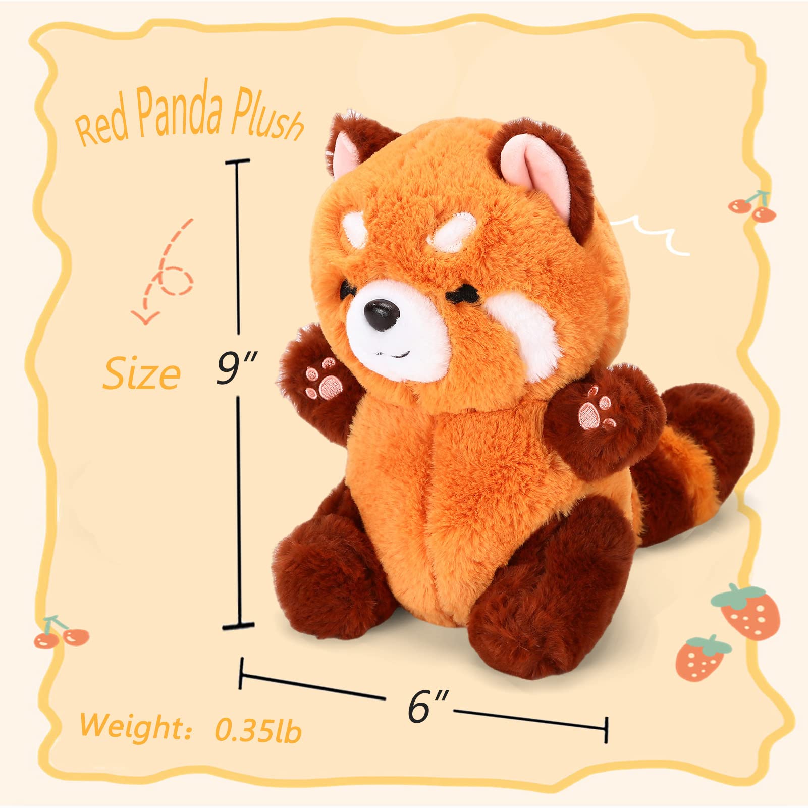 Amazon.com: Riuhot Red Panda Stuffed Animal Cute Plush Toy Plushie