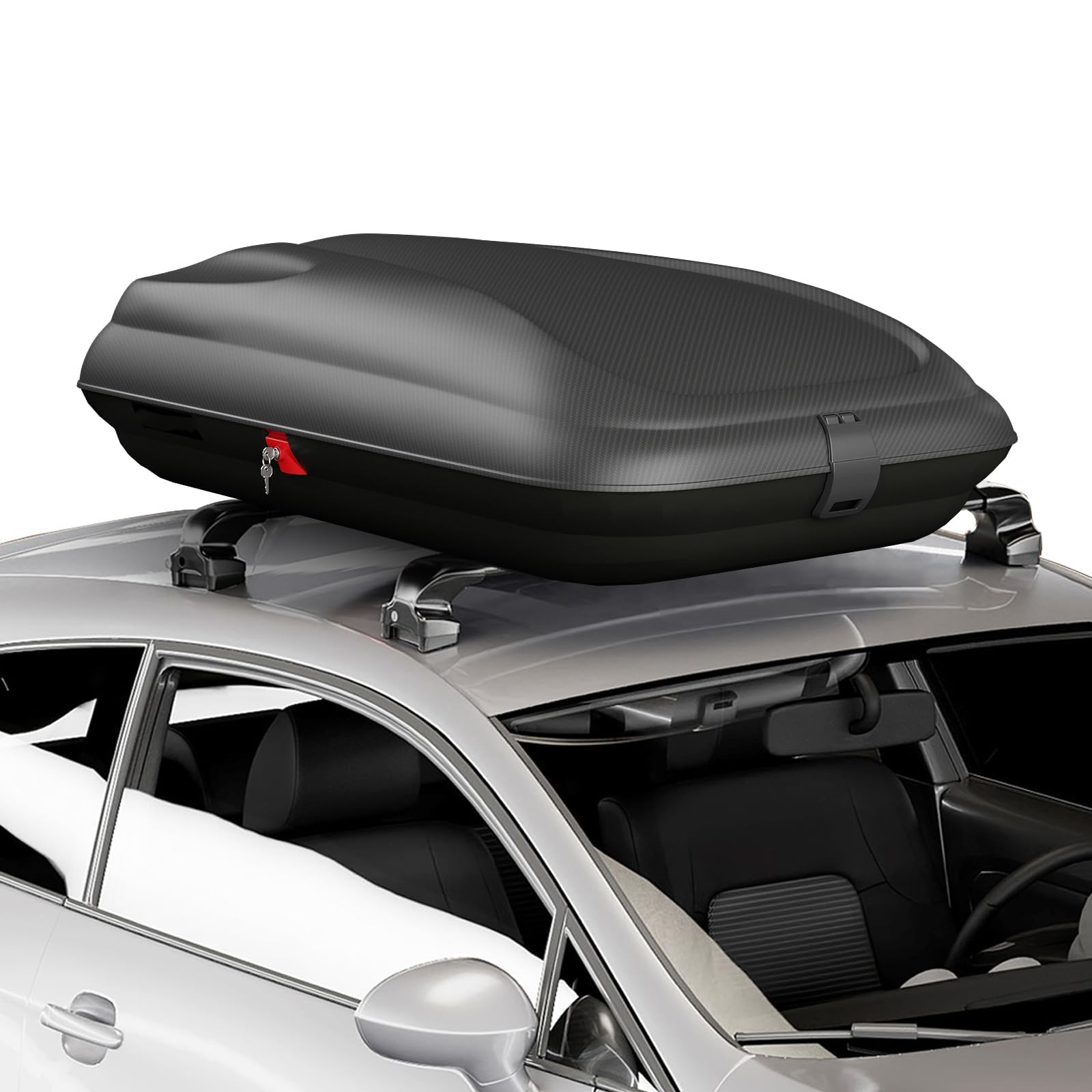 COSTWAY 250L Dachbox Auto, Dachkoffer abschließbar mit Zentralverriegelung, Schlüsseln & Gurten, Gepäckbox wasserdicht, Dachgepäckträger XXL für Autos, Vans, SUVs, Schwarz