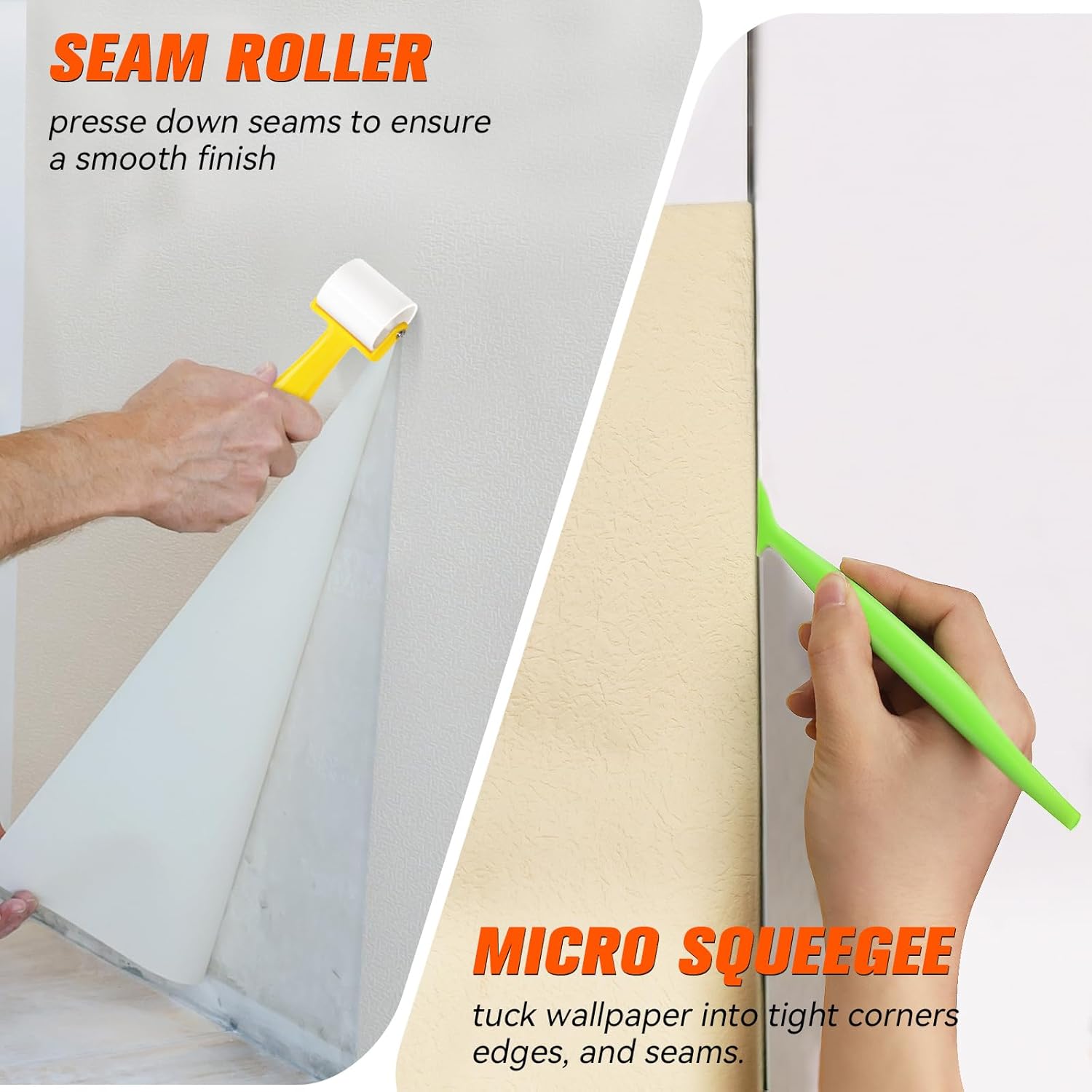 WRAPXPERT Wallpaper Smoothing Tools, Wallpaper Tools for Peel and Stick, with Smoothing Brush, Smoother Squeegees, Wall Paper Kits for Adhesive Contact Paper, Backsplash Tile, Countertop Film Applying