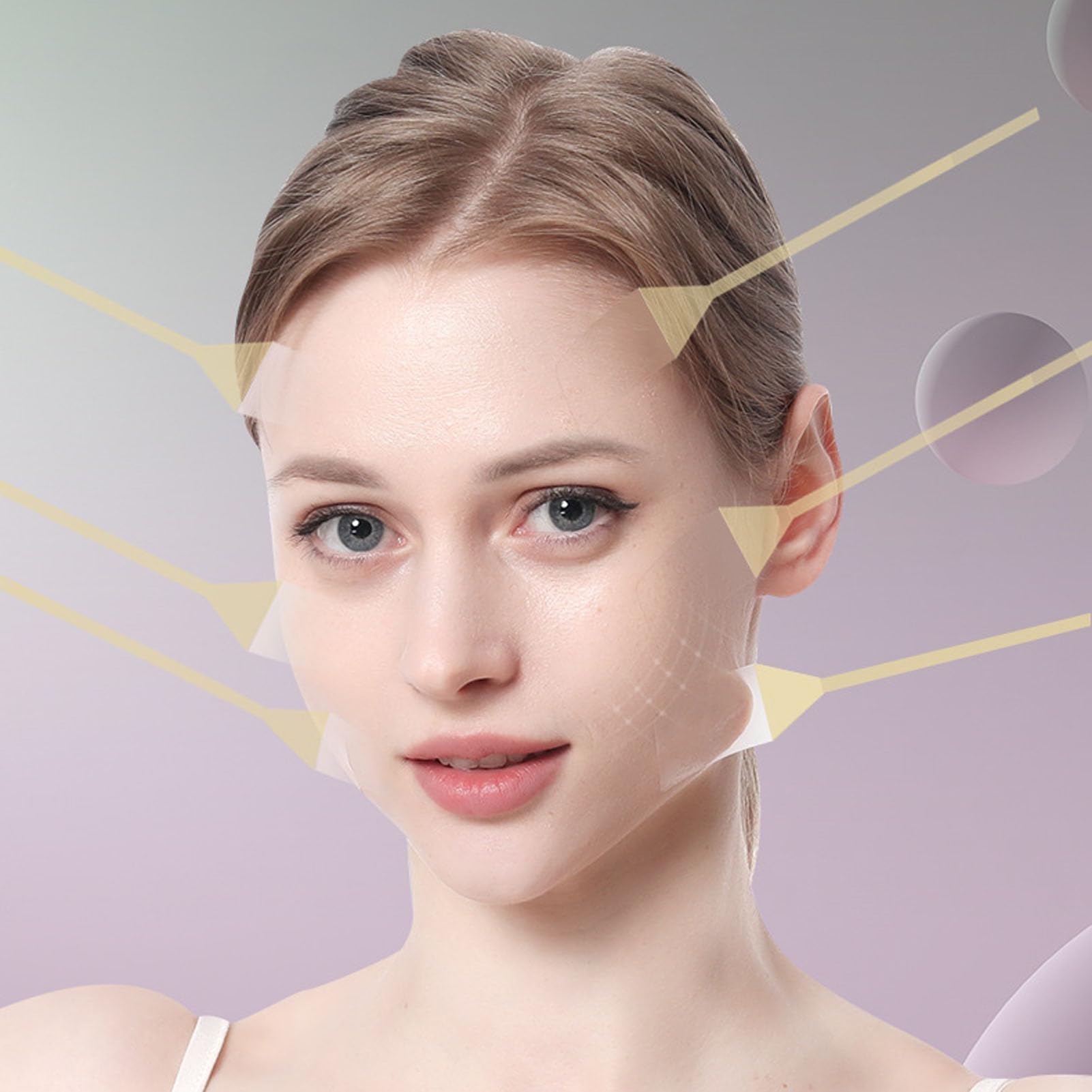 Cinta De Estiramiento Facial, Cinta De Levantamiento De Cuello Y Cara Que Elimina Las Arrugas, Adhesivo Impermeable Para El Cuello, Parche De Estiramiento Facial, Color De Piel Para Ocultar Arrugas Fa
