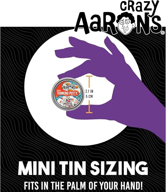 Crazy Aarons Mini Putty Tins Food Collection Take a Taco, Sushi, Avocado, Pistachio & Acai Bowl 5 Pack (.46 oz Each) Stretchy Sensory Fidget Toy Set Ages 3+