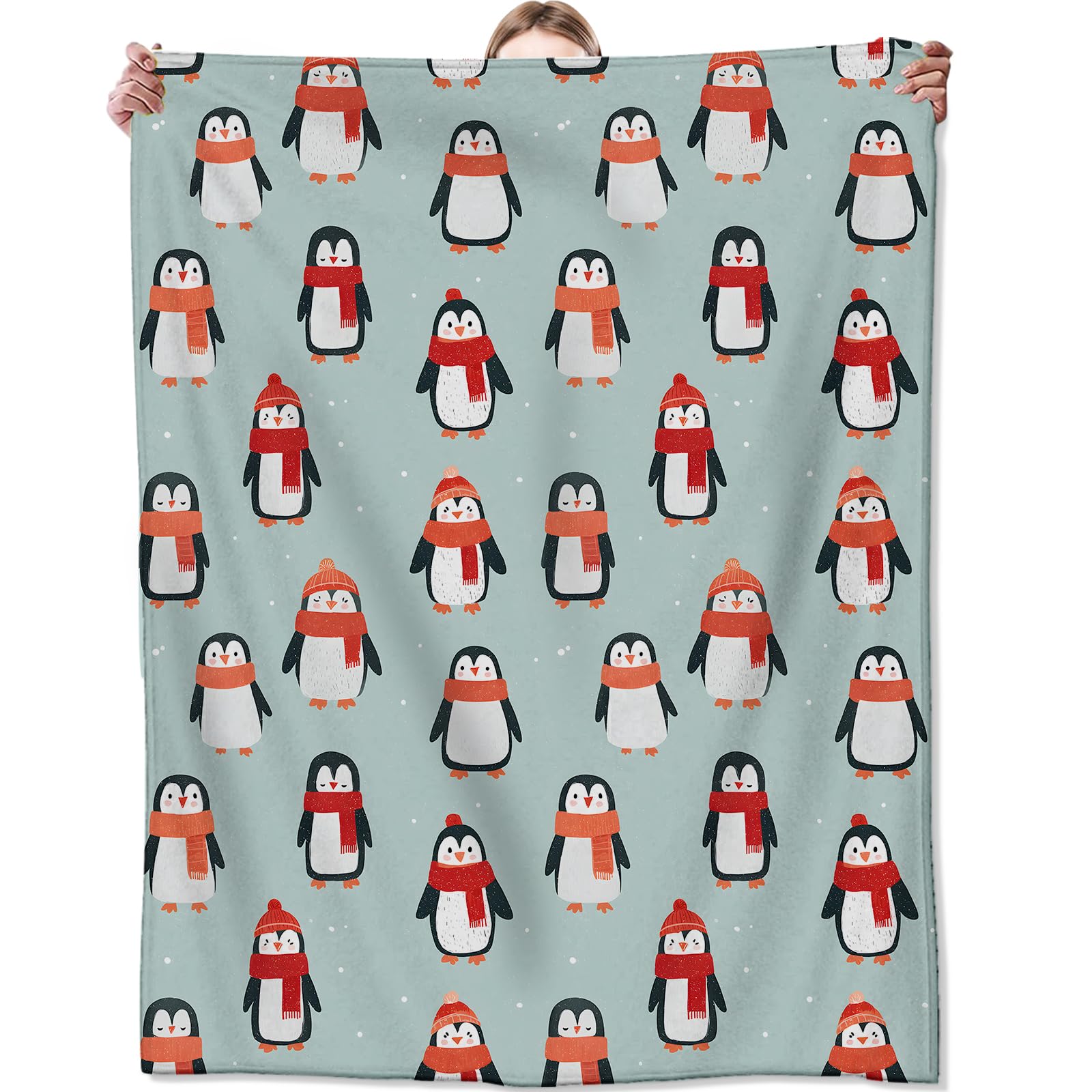Cute Penguin Pluszowy Koc Lekki Koc Strzelanie Koc Dla Nastolatków Mężczyźni Fotel 150 x 200 cm