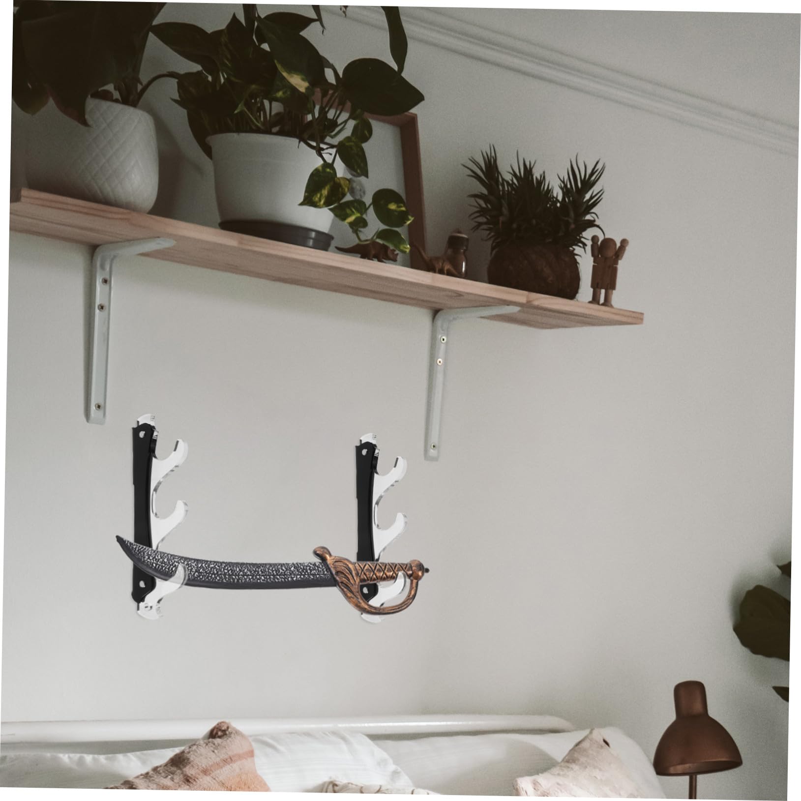 TOYANDONA Soporte de Pared para Espada de 3 Niveles, 1 Par, Acrílico | Expositor Mural, Diseño Ahorro de Espacio, para Decoración del Hogar y Cosplay