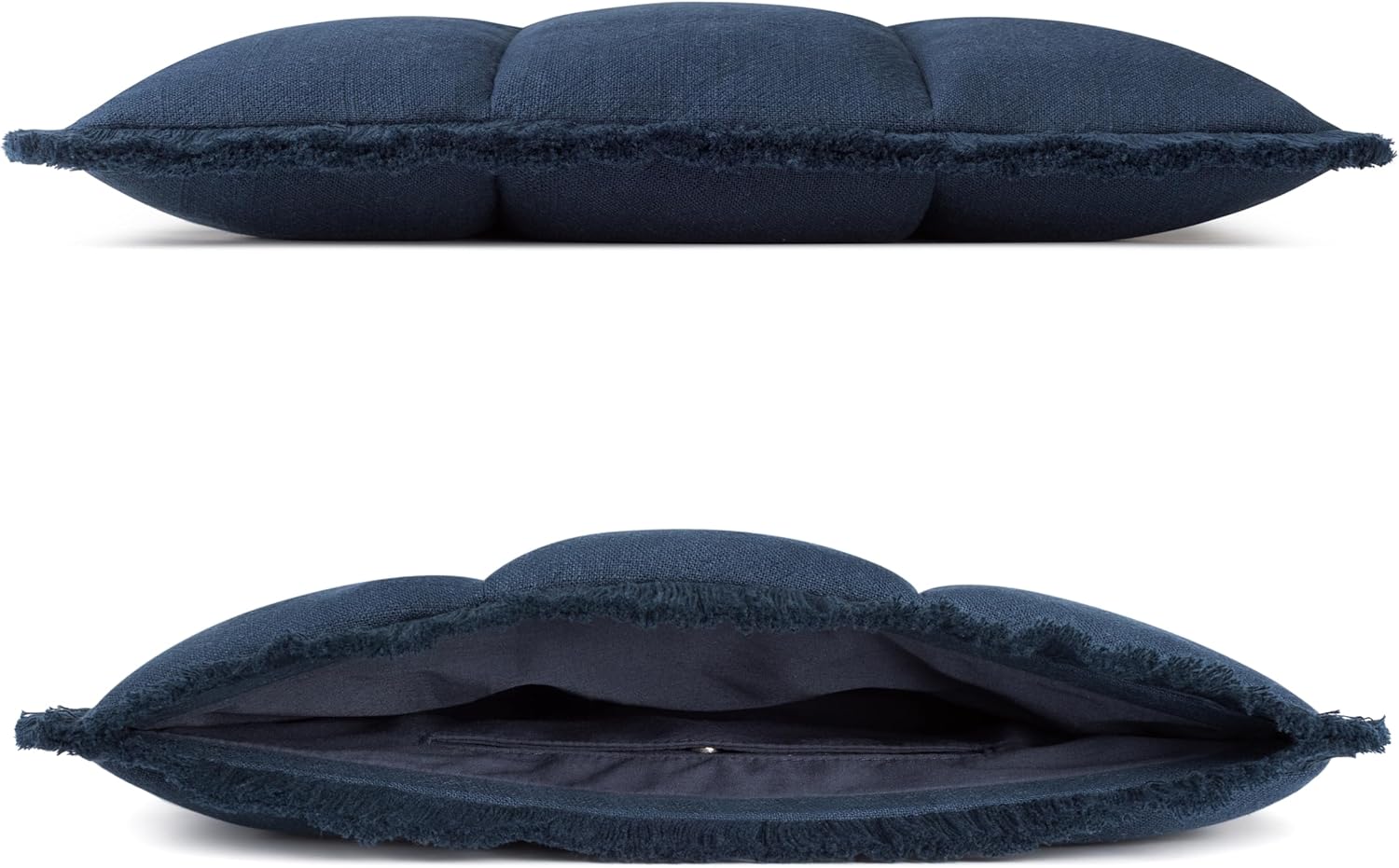 Comfyable Puffy Laptop Sleeve 16 15 14 13 Inch for Women, Compatible with MacBook Air 2025 & MacBook Pro M4 M3 2024, Quilted Linen Soft Puffer Case with Fringe for Computer, Navy Blue - Image 4